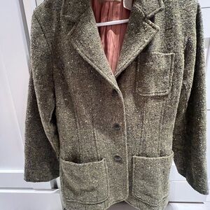 Liz Claiborne Olive Tweed Blazer